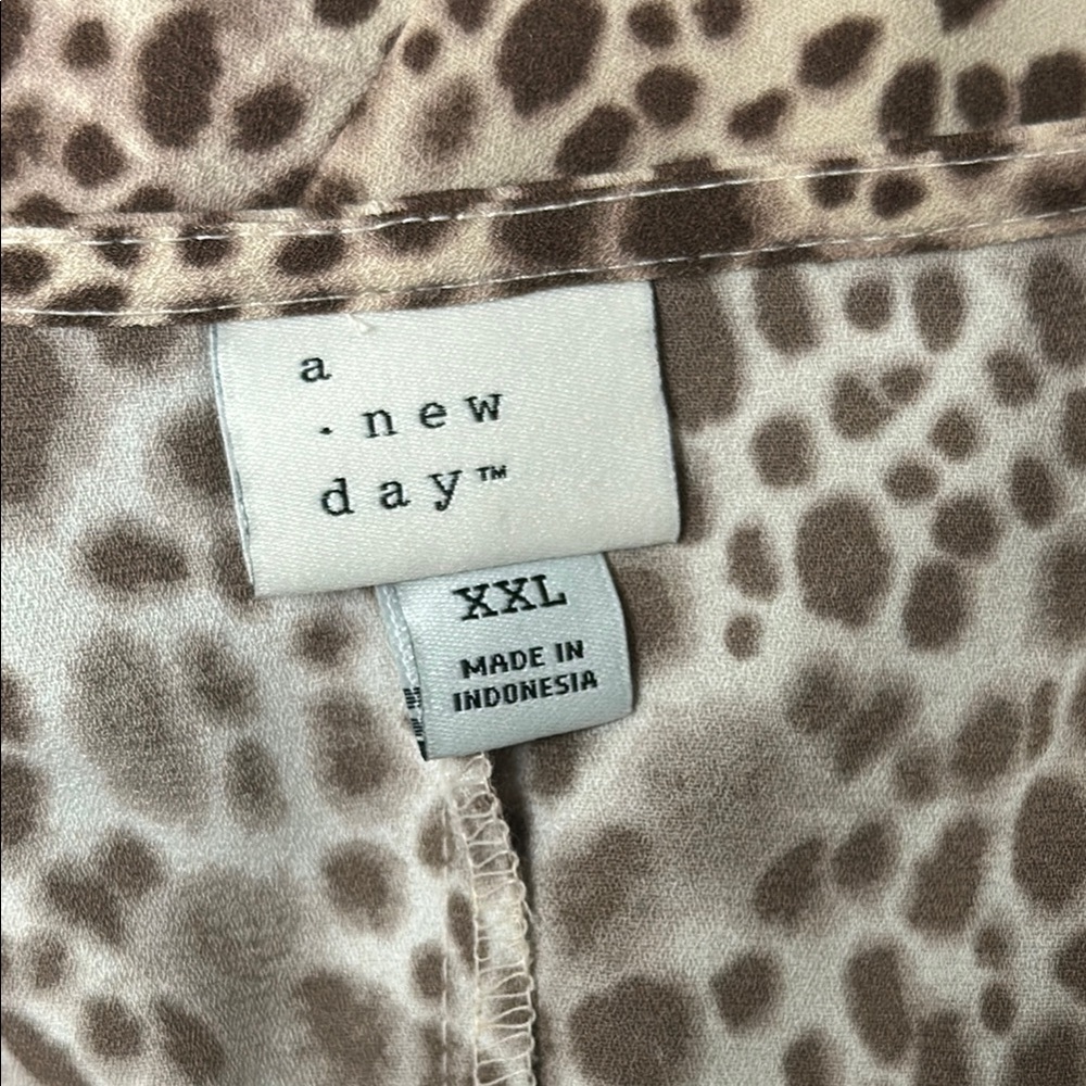 A NEW DAY Womens Animal Leopard Print Dress XXL Cover Up BRATZ Casual Everyday - Picture 6 of 10